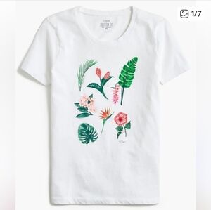 J. Crew | Collector Tee Plant Print White Size XS